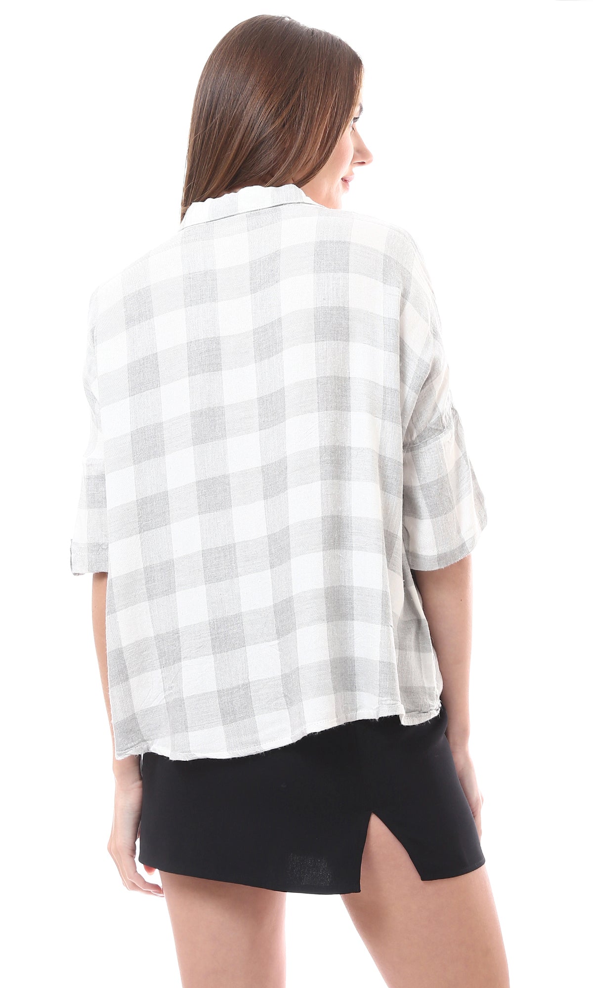 98146 Grey & White Plaids Lightweight Summer Shirt