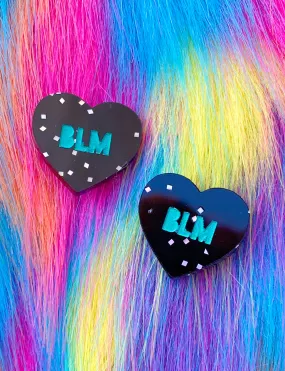 BLM GLITTER HEART STUDS