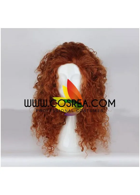 Brave Merida Dark Curl Cosplay Wig