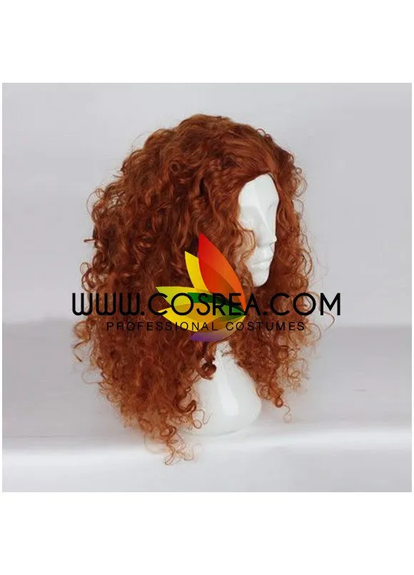 Brave Merida Dark Curl Cosplay Wig