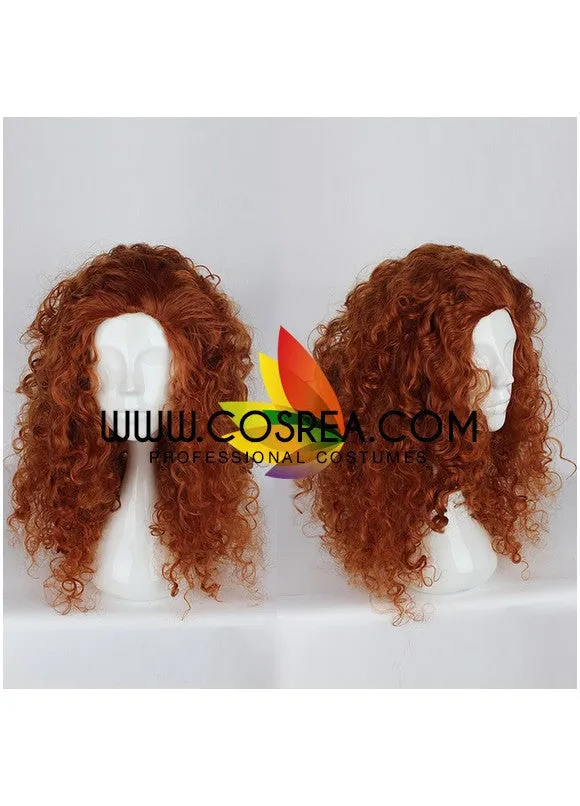 Brave Merida Dark Curl Cosplay Wig