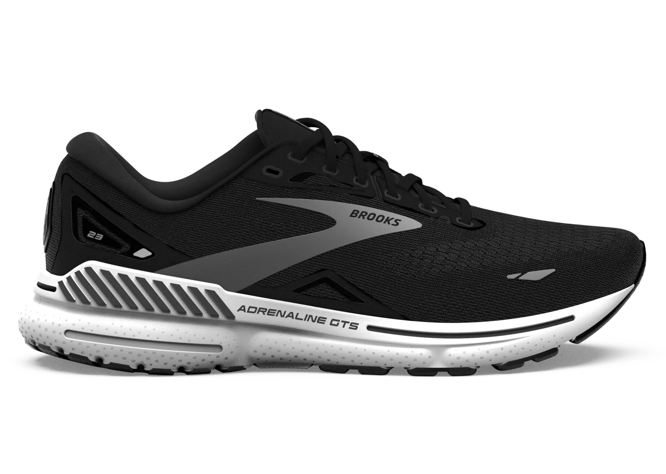 Brooks Adrenaline GTS 23 (2E Width) - Black/White/Sliver (Mens)