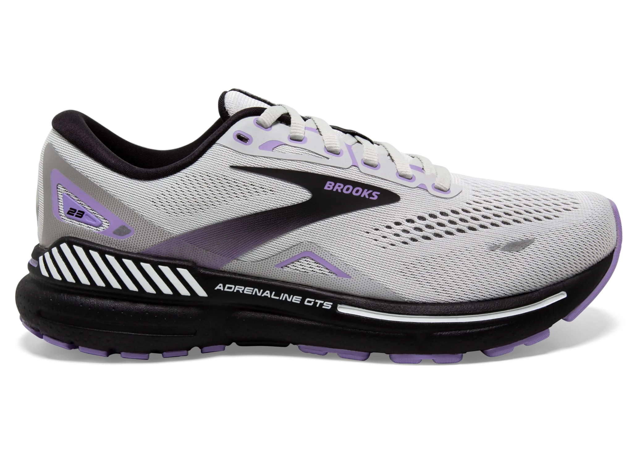 Brooks Adrenaline GTS 23 (2E Width) - Grey/Black/Purple (Womens)