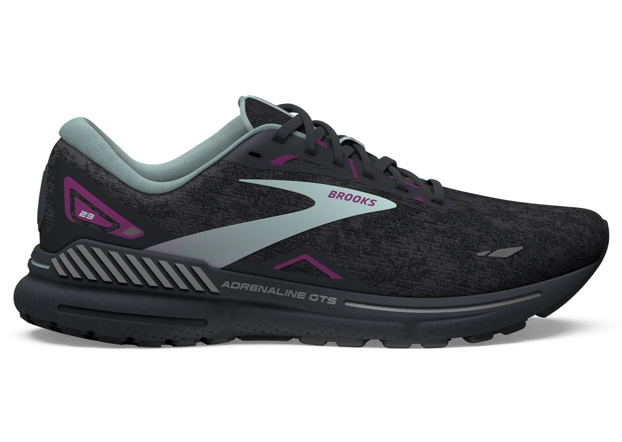 Brooks Adrenaline GTS 23 (B Width) - Black/Light Blue/Purple (Womens)