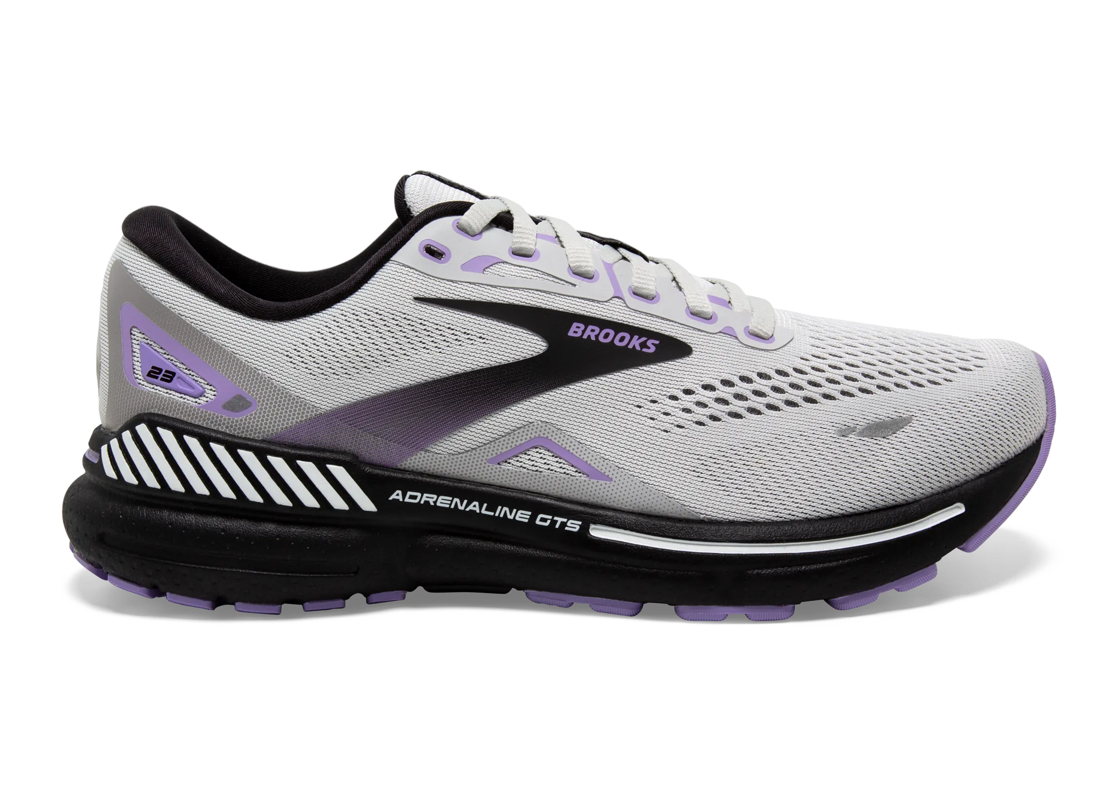 Brooks Adrenaline GTS 23 (D-Width) - Grey/Black/Purple (Womens)