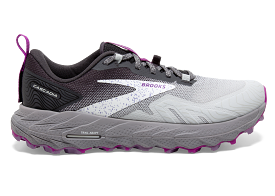 Brooks Cascadia 17 (D Width) - Oyster/Blackened Pearl/Purple (Womens)