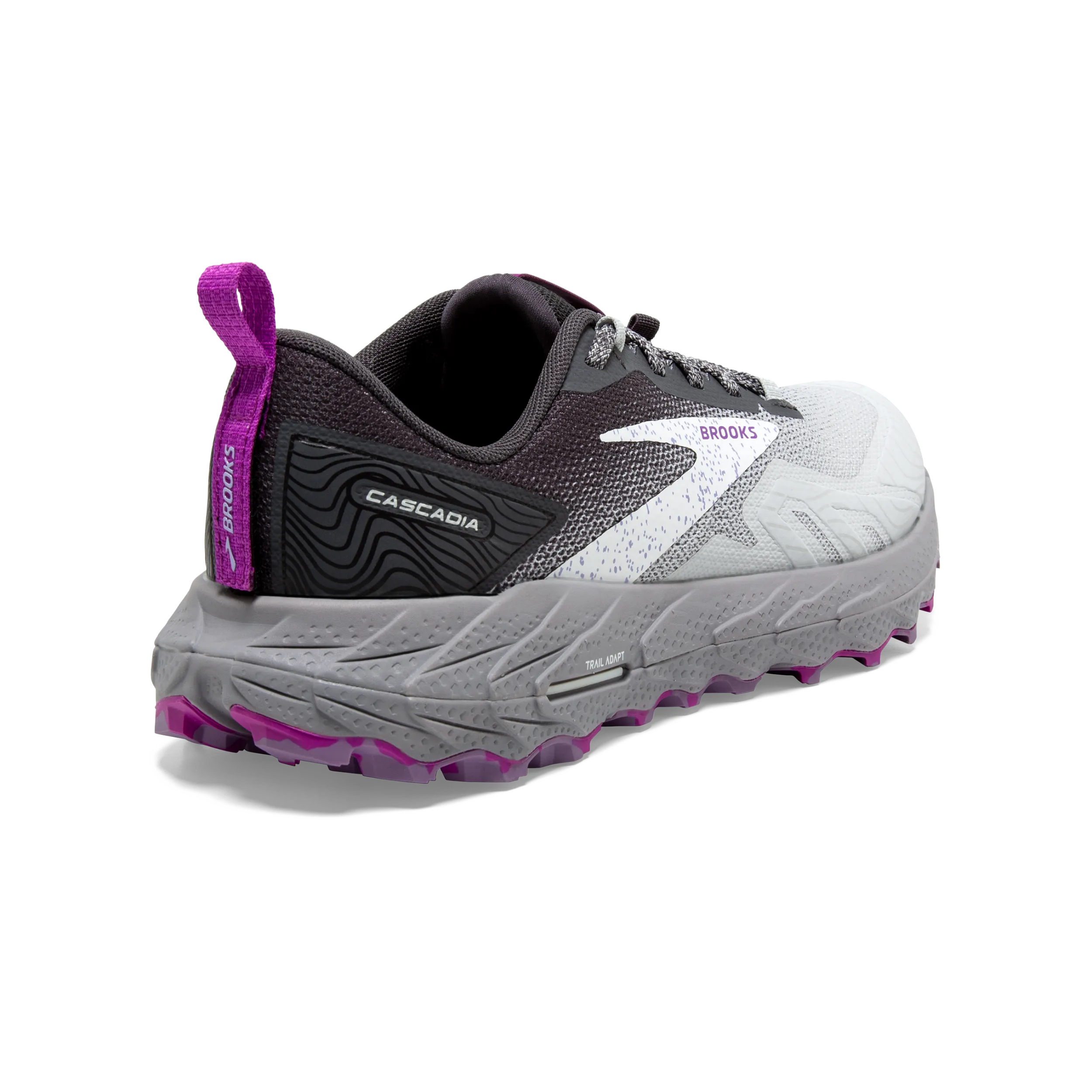 Brooks Cascadia 17 (D Width) - Oyster/Blackened Pearl/Purple (Womens)