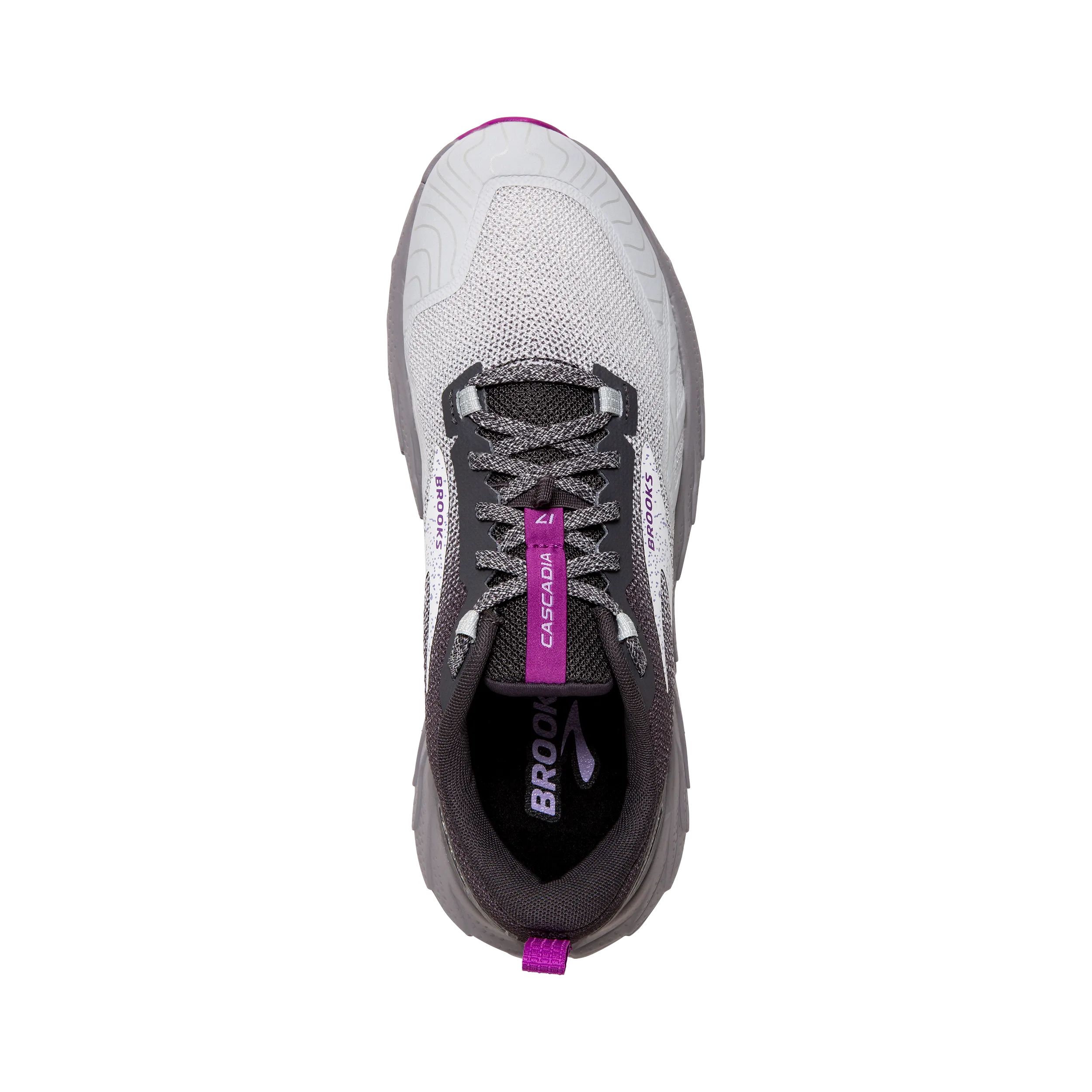 Brooks Cascadia 17 (D Width) - Oyster/Blackened Pearl/Purple (Womens)