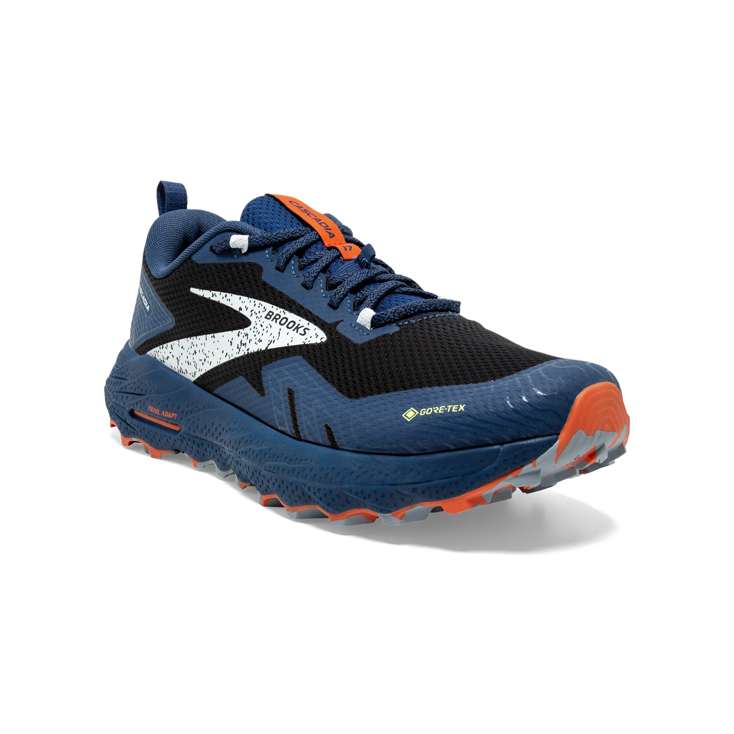 Brooks Cascadia 17 GTX (D Width) - Black/ Black/ Firecracker (Mens)