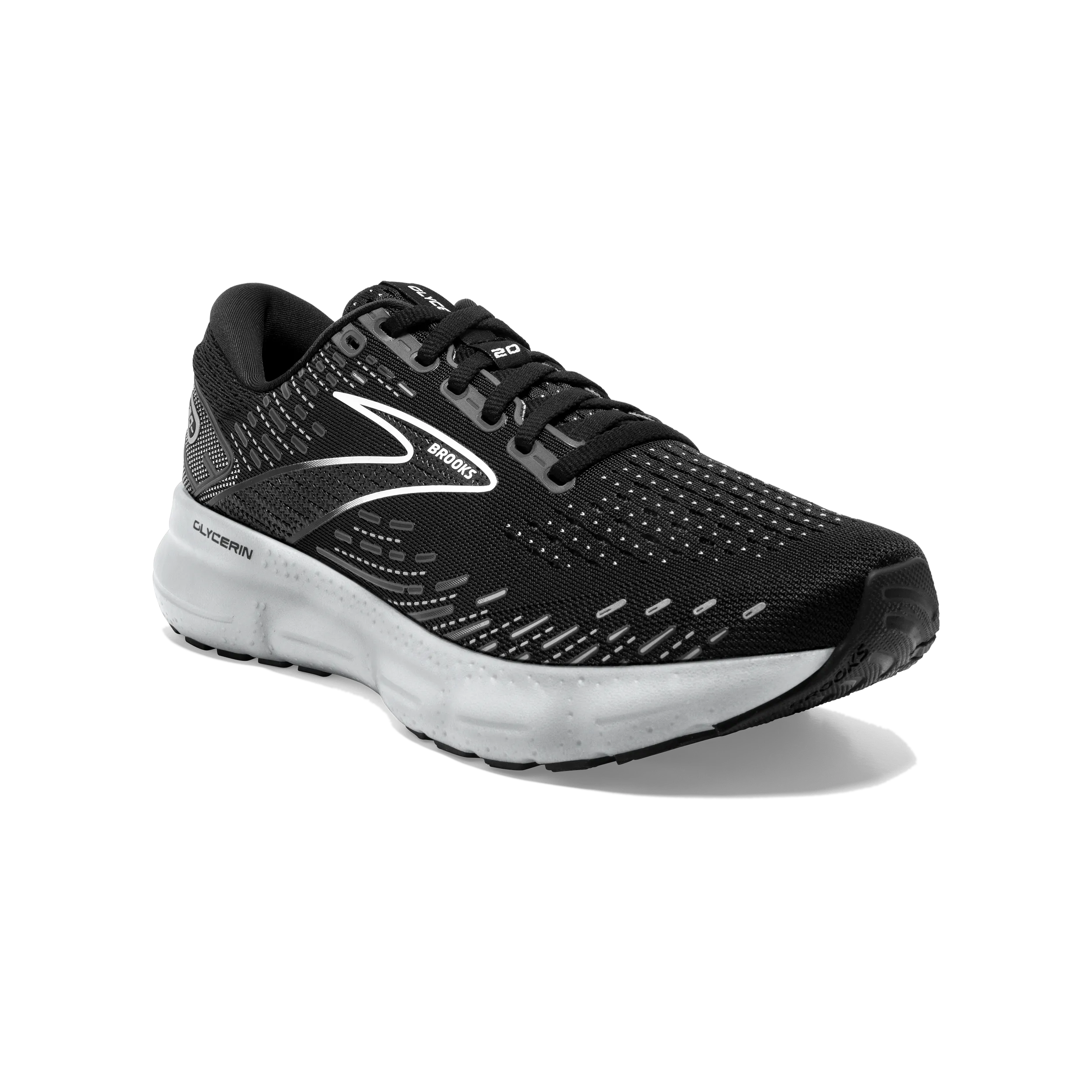 Brooks Glycerin 20 (D Width) - Black/White/Alloy (Womens)