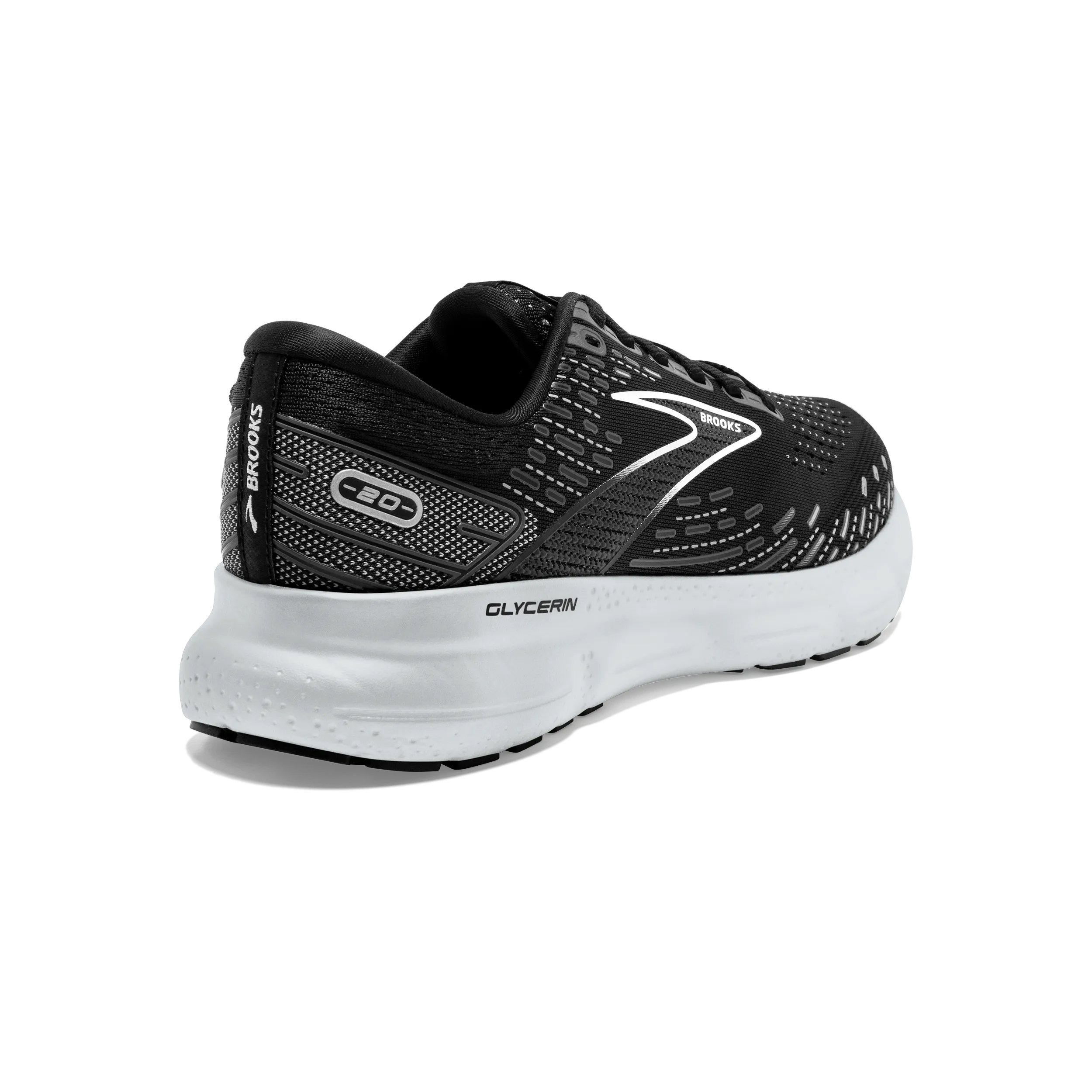 Brooks Glycerin 20 (D Width) - Black/White/Alloy (Womens)