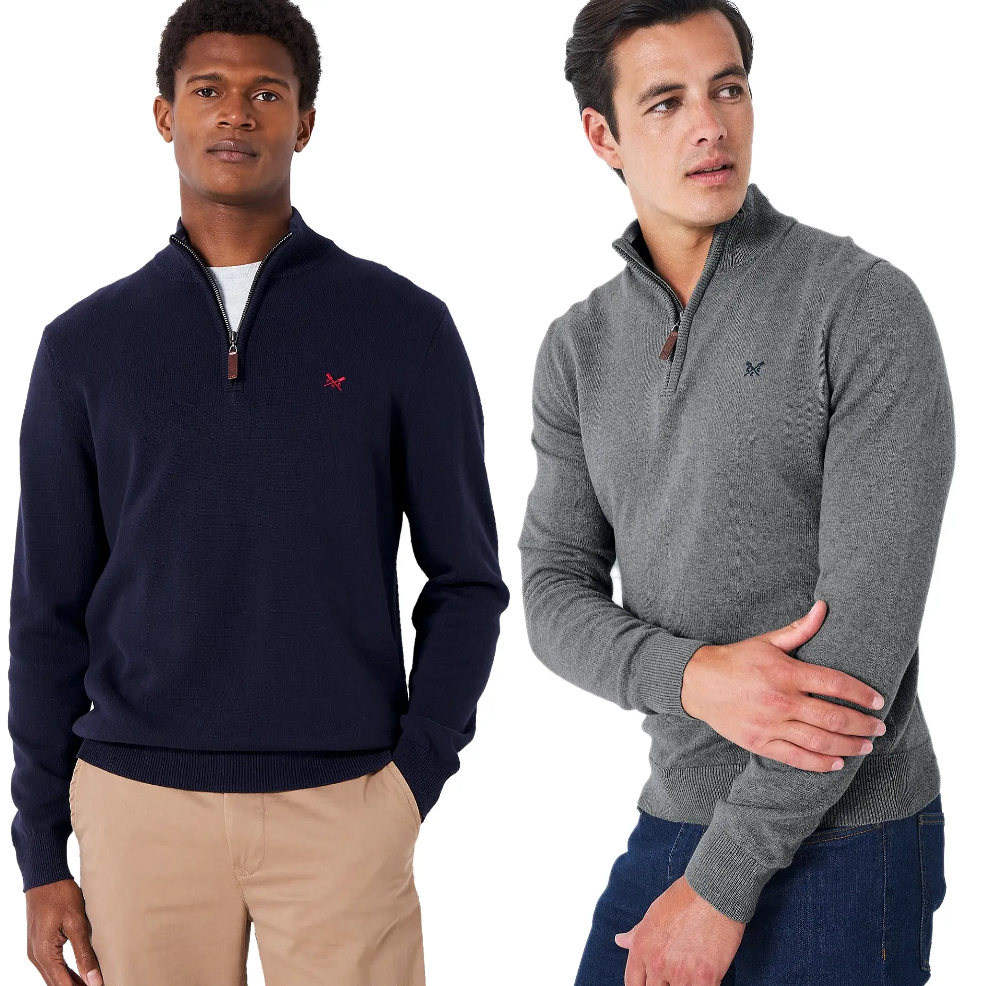 Crew Clothing Mens Classic Half Zip Knit Jumper