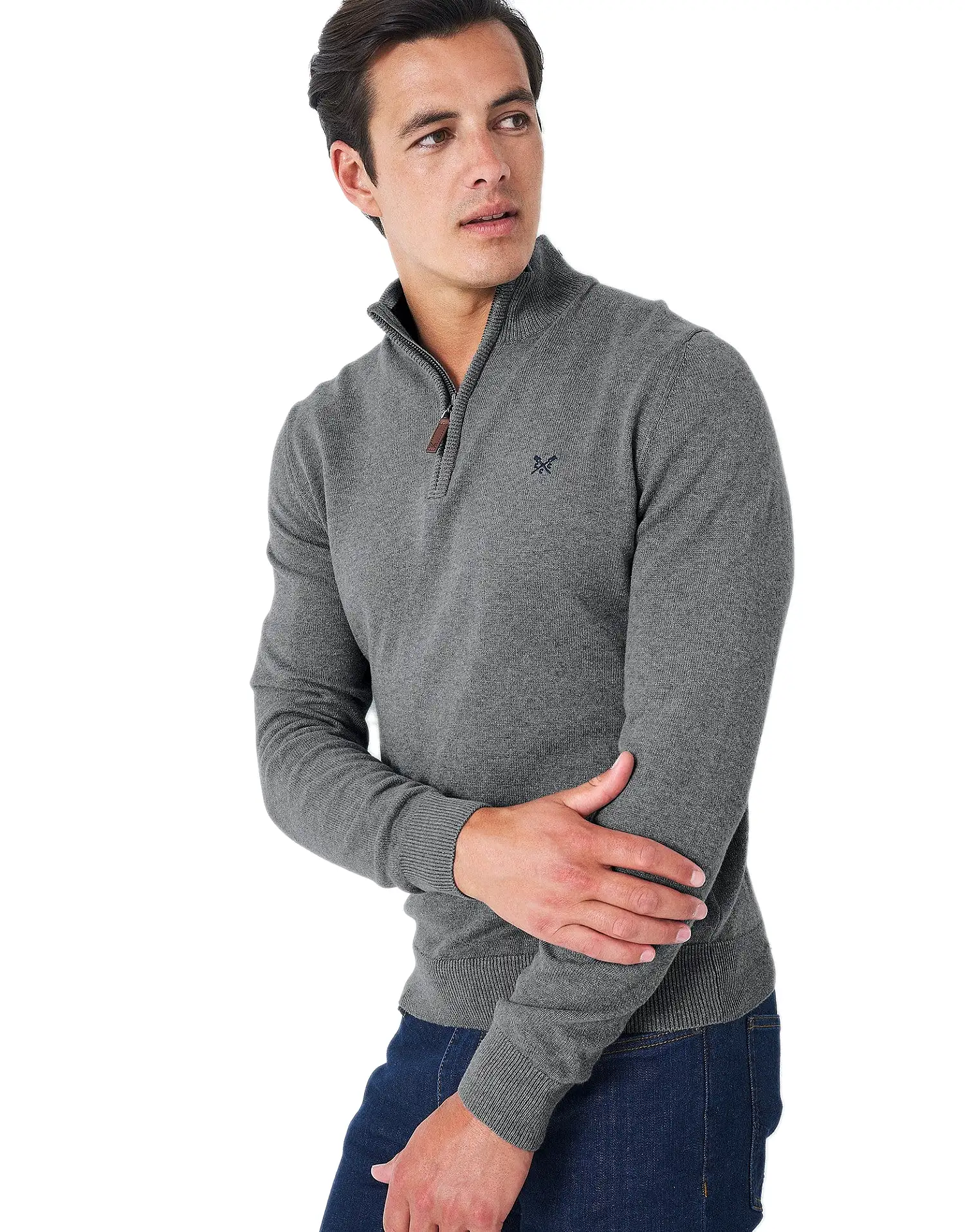 Crew Clothing Mens Classic Half Zip Knit Jumper