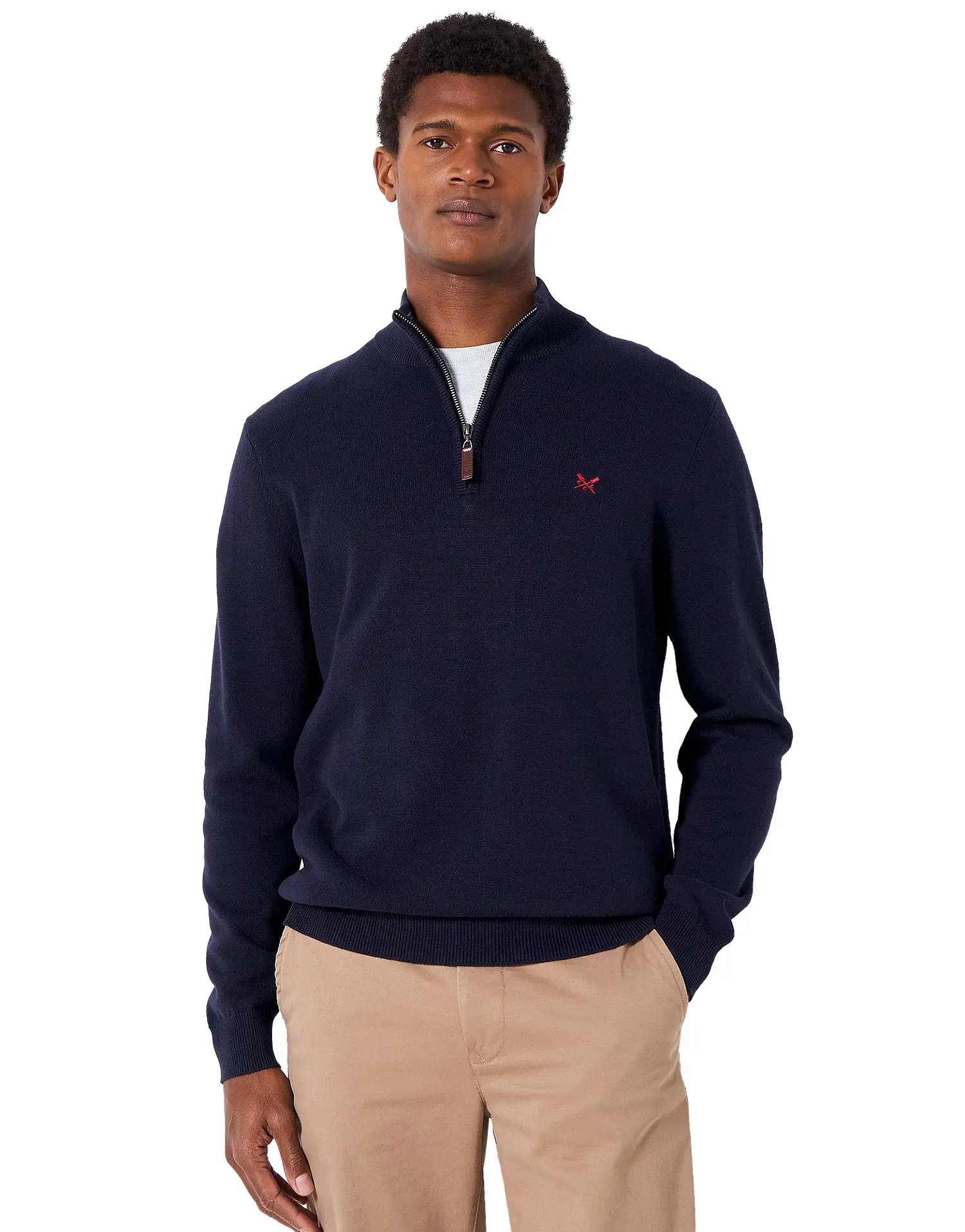 Crew Clothing Mens Classic Half Zip Knit Jumper