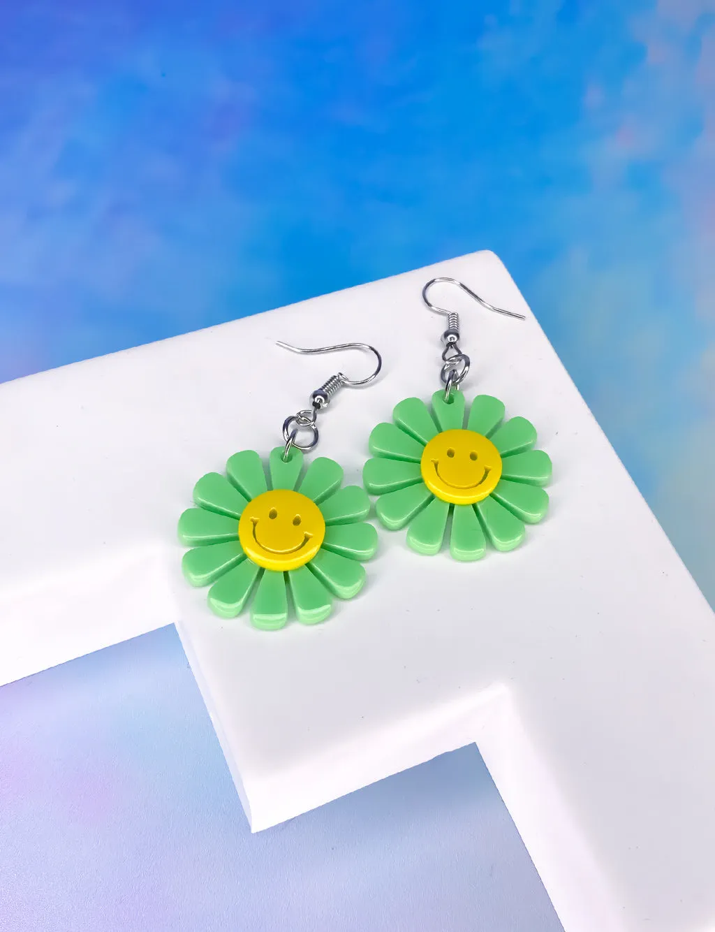 FLOWER POWER EARRINGS - GREEN