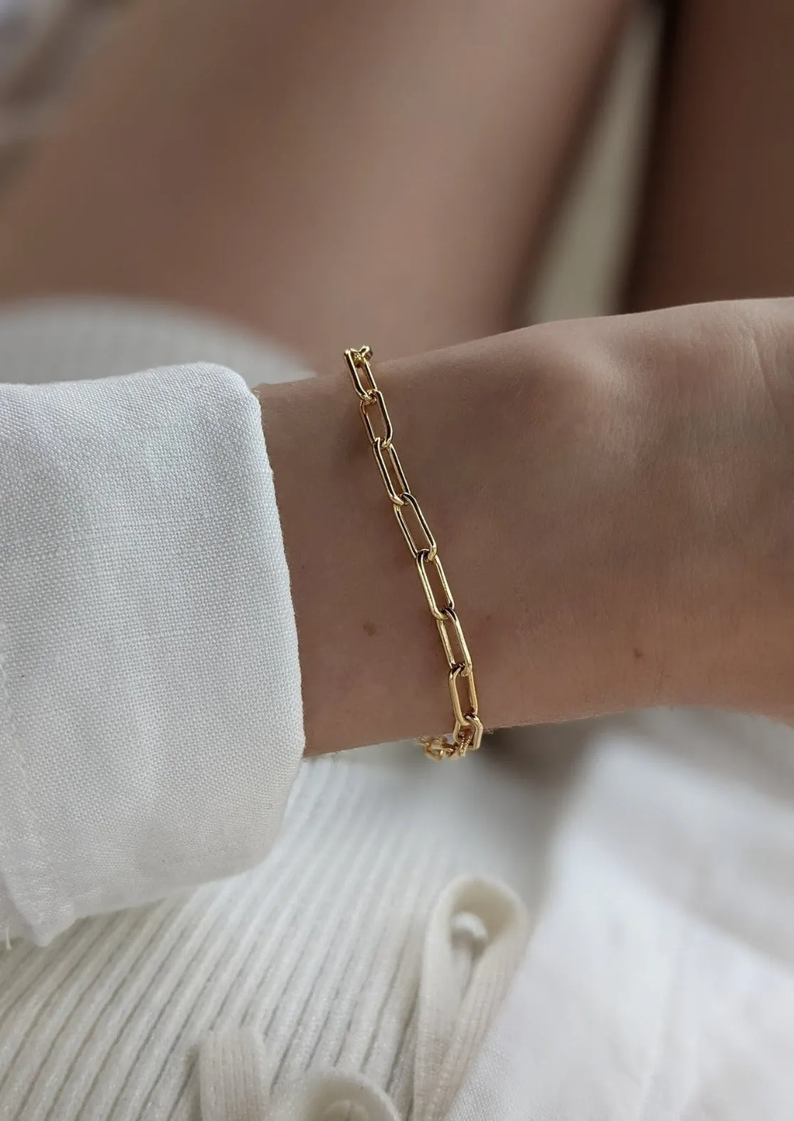 Gold Bold Paperclip Chain Bracelet by Layer the Love