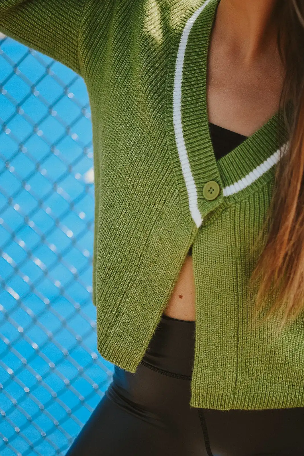 Green V-Neck Cardigan