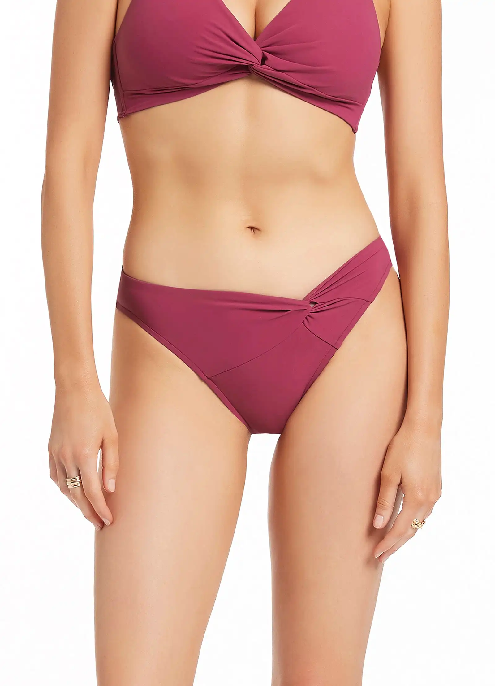 Jetset Twist Front Bikini Bottom - Orchid