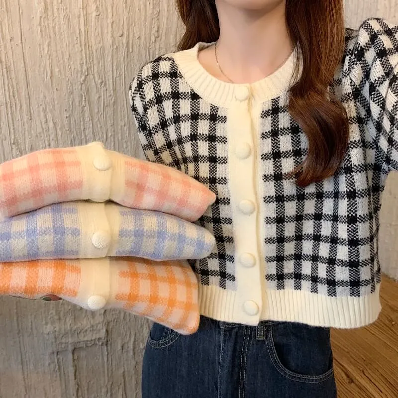 KOREAN FASHION plaid cardigan BY9060