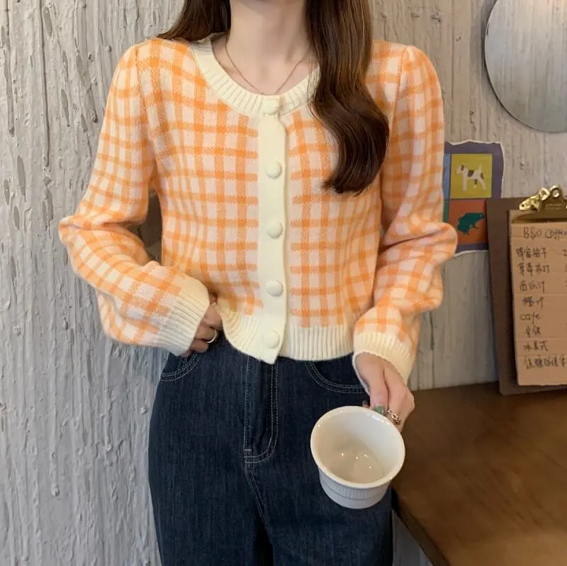 KOREAN FASHION plaid cardigan BY9060