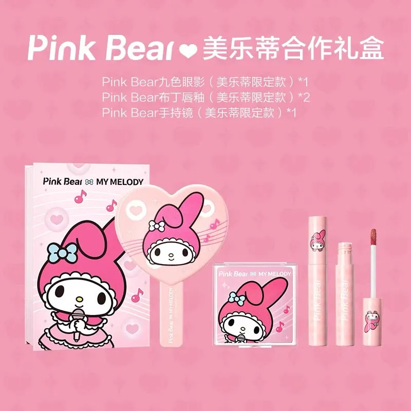 Kuromi / my melody pink bear beauty makeup set with mirror