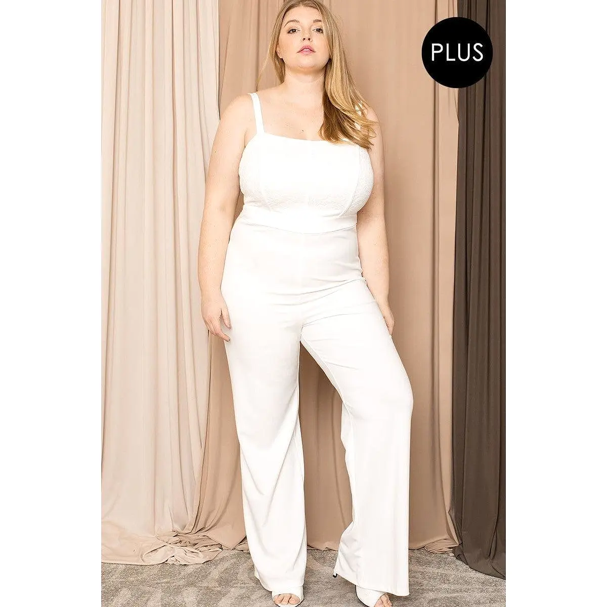 Lace Bust Plus Size Jumpsuit