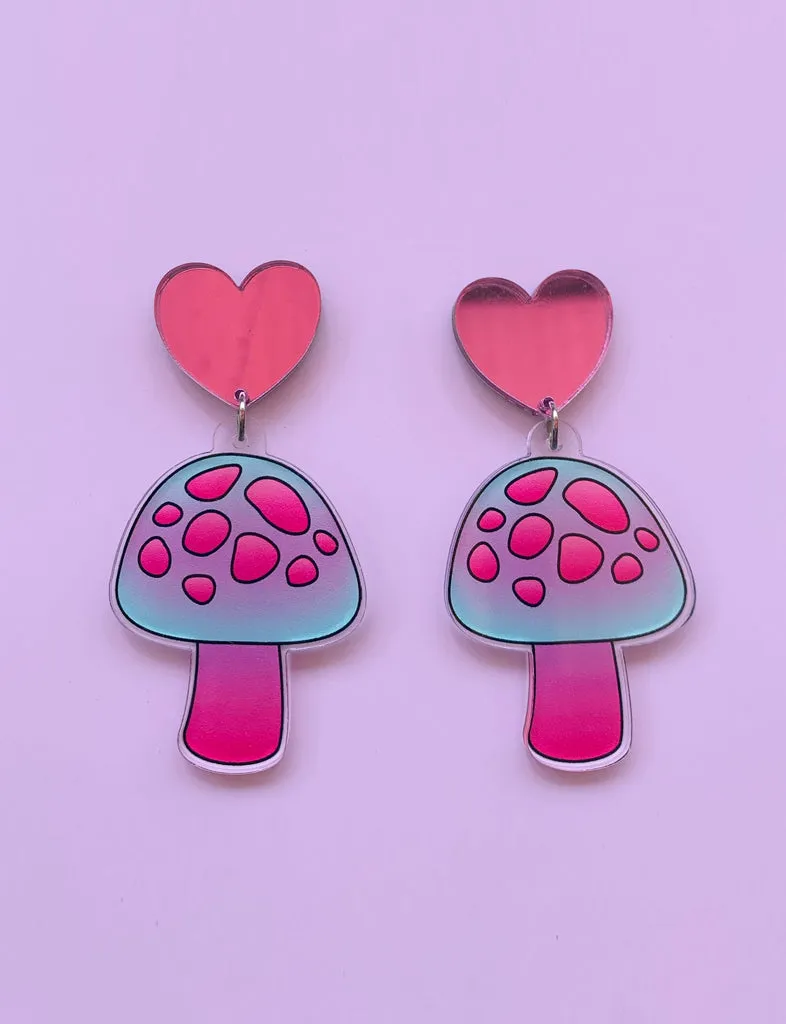 MAGIC MUSHROOM EARRINGS - PINK