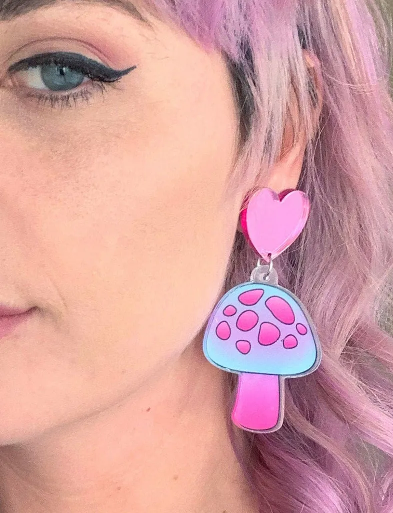 MAGIC MUSHROOM EARRINGS - PINK