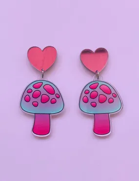 MAGIC MUSHROOM EARRINGS - PINK