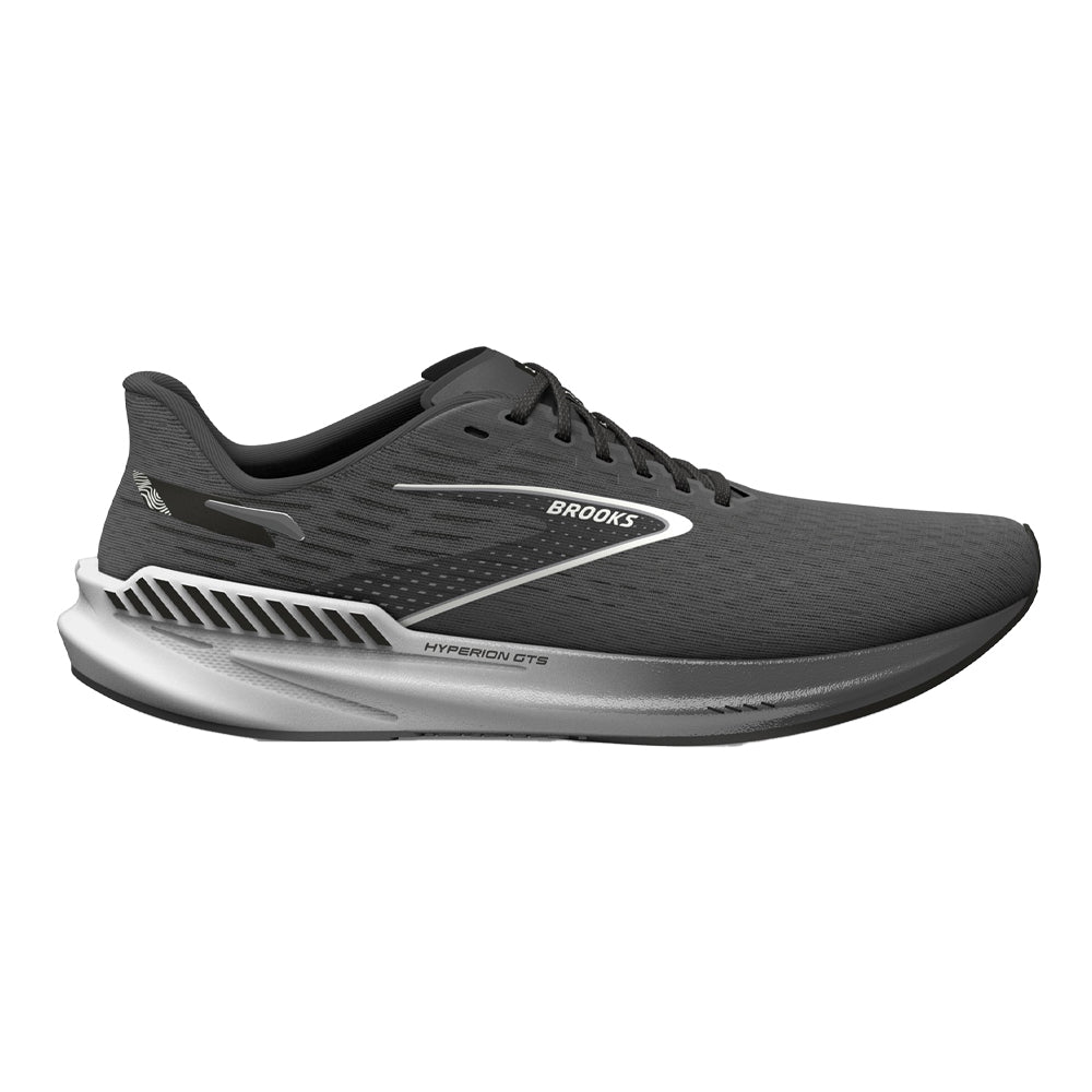 Men's Brooks Hyperion GTS, Gunmetal/Black/White, 11.5 D Medium