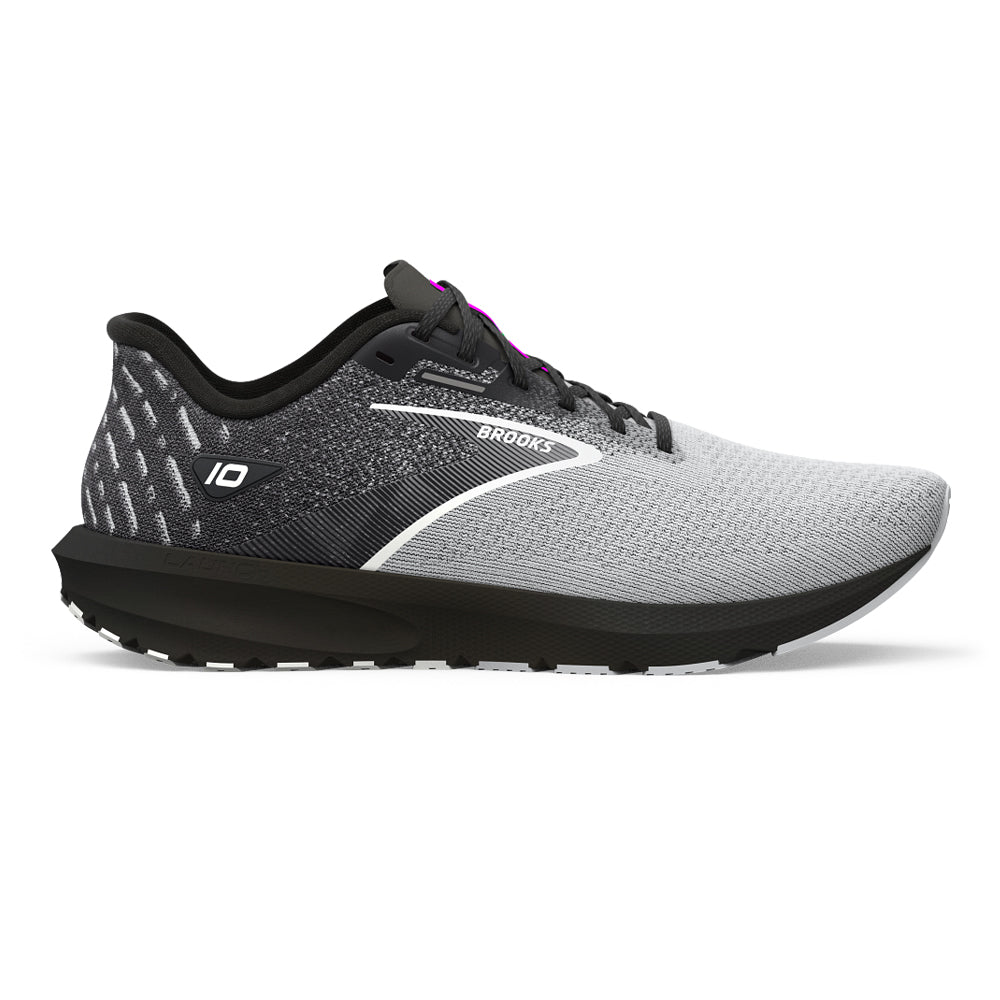 Men's Brooks Launch 10, Black/Blackened Pearl/White, 8.5 2E Wide