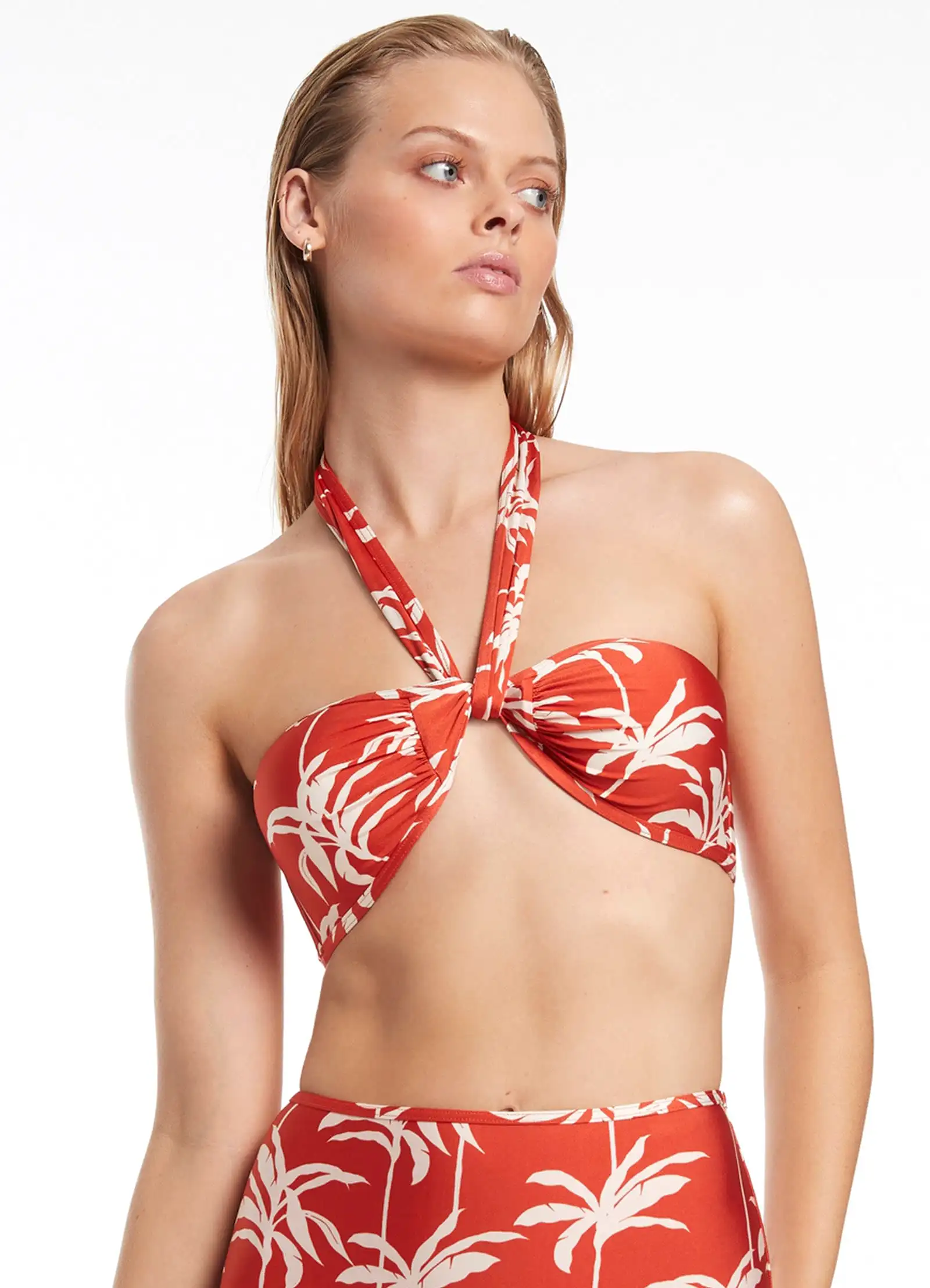 Palme Halter Tie Top - Cherry