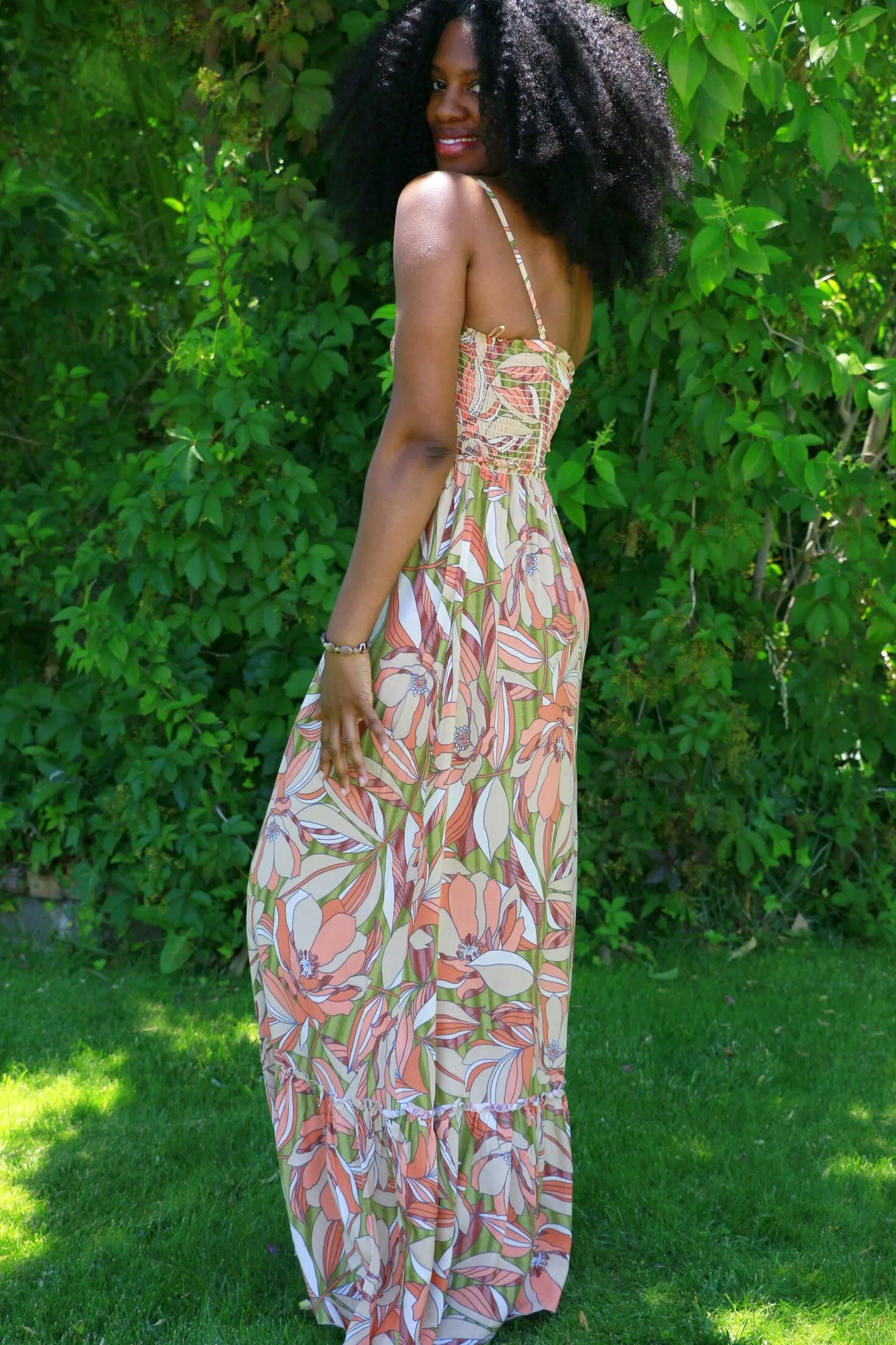 Peach Petals Maxi Dress