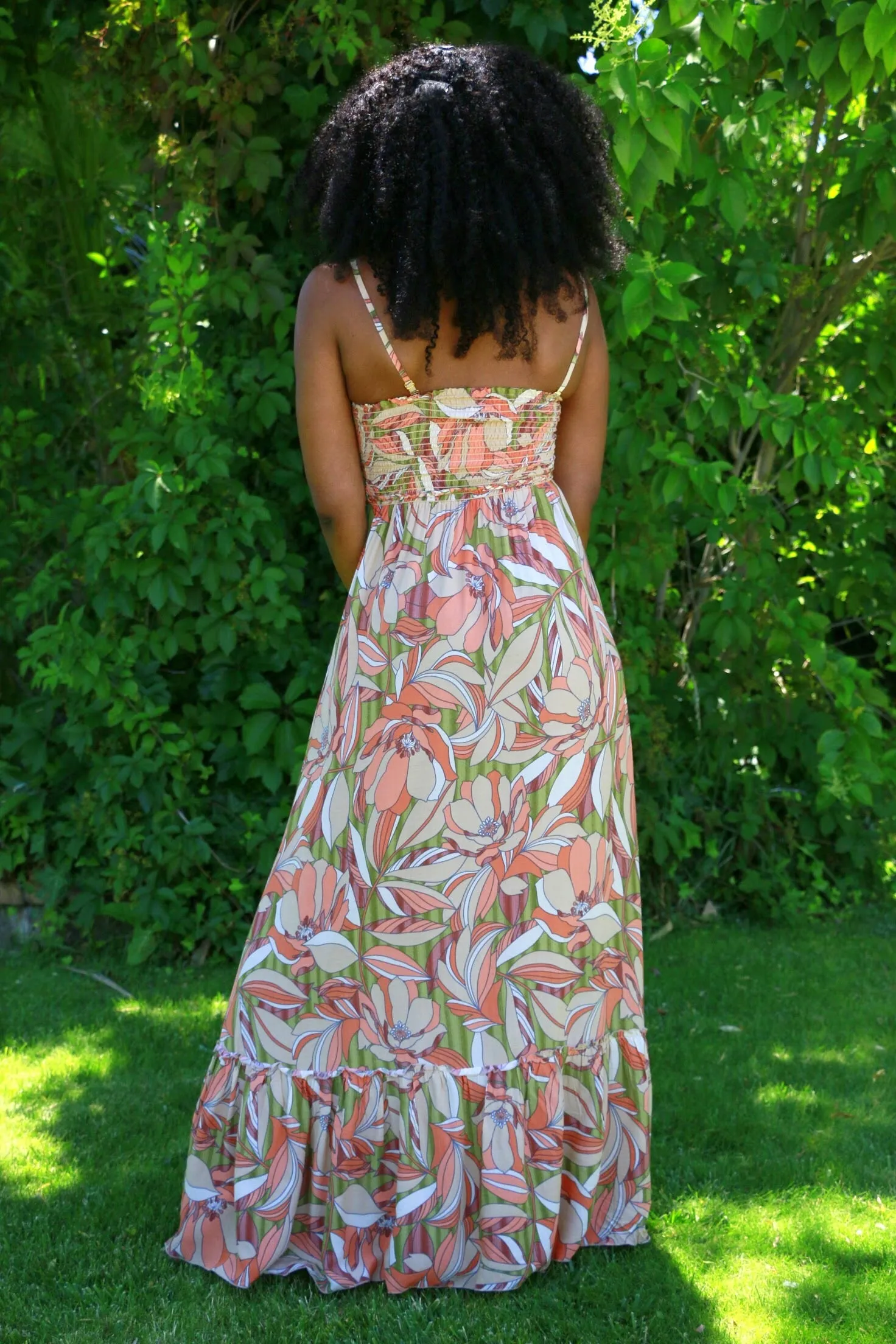 Peach Petals Maxi Dress