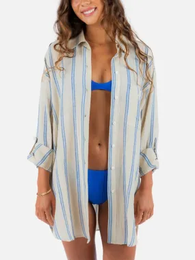 Premium Surf Holiday Stripe Long Sleeve Buttondown Shirt