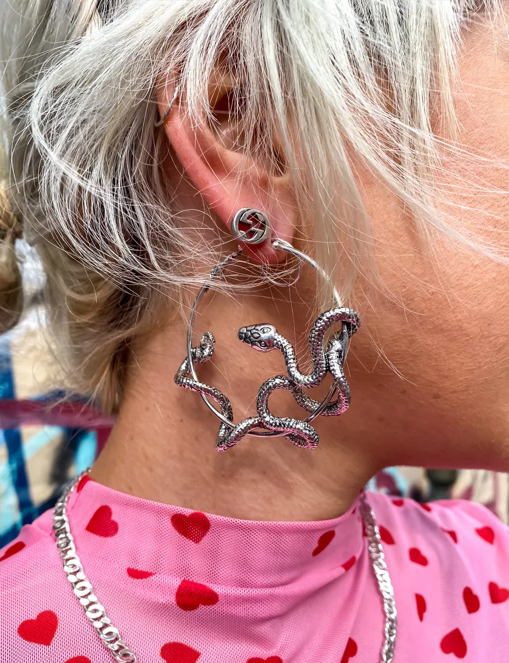 SNAKE HOOP EARRINGS