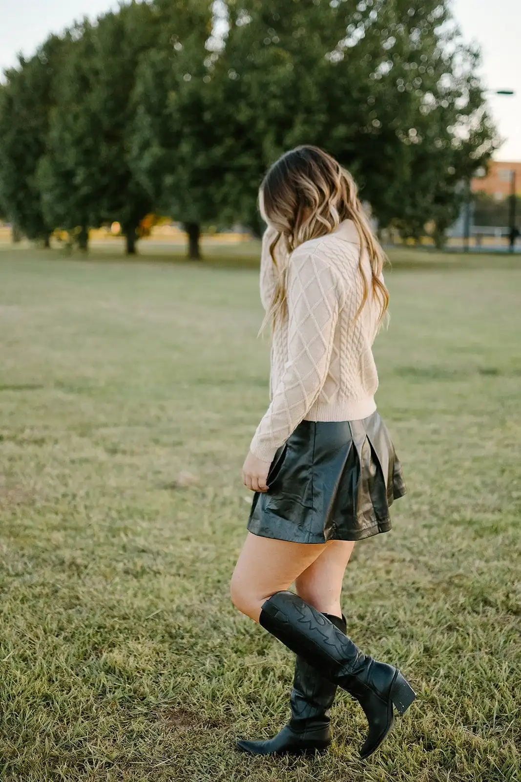 Taupe Cable Knit Collared Cardigan