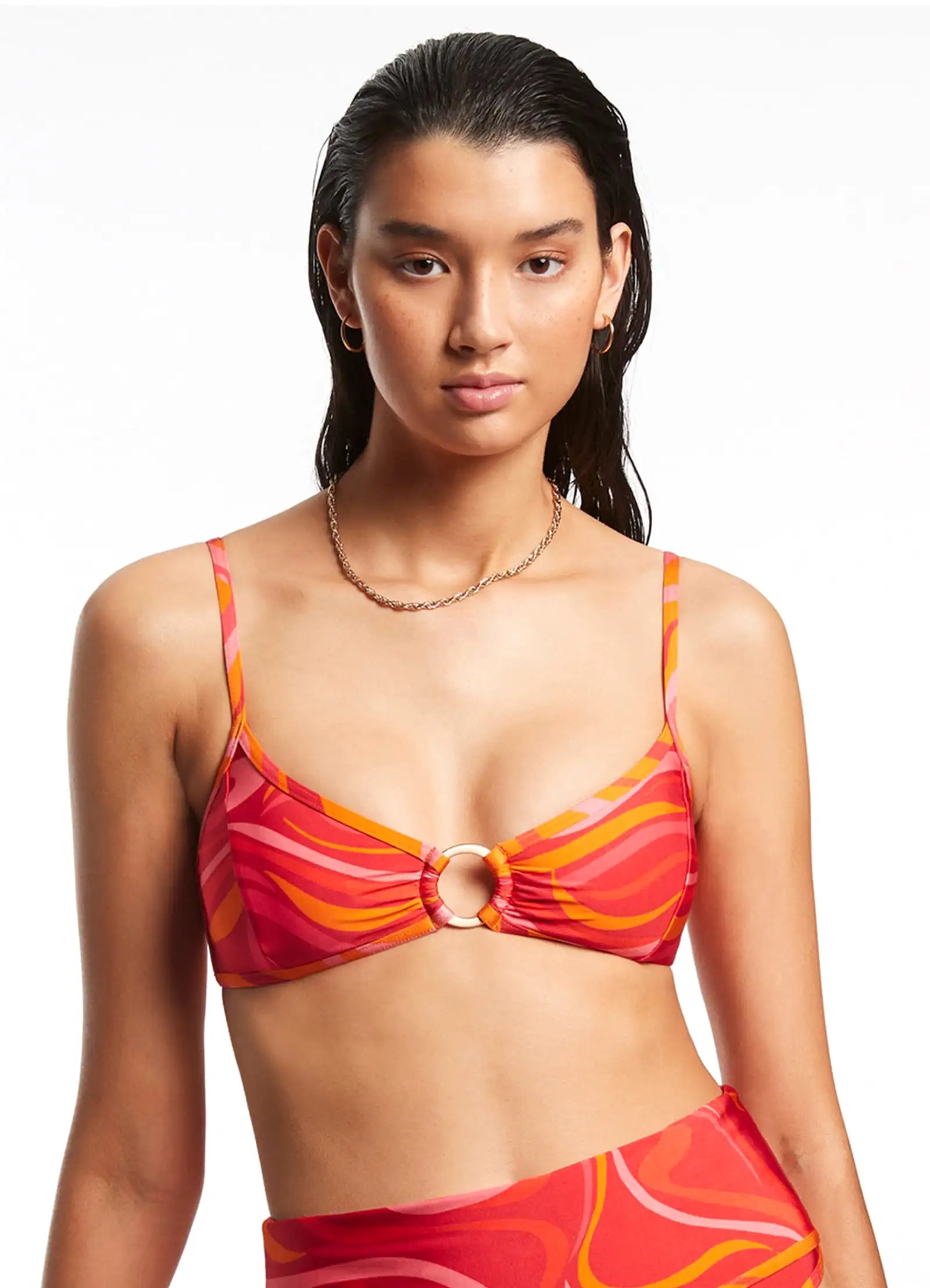 Vortici Trim Bralette - Cherry