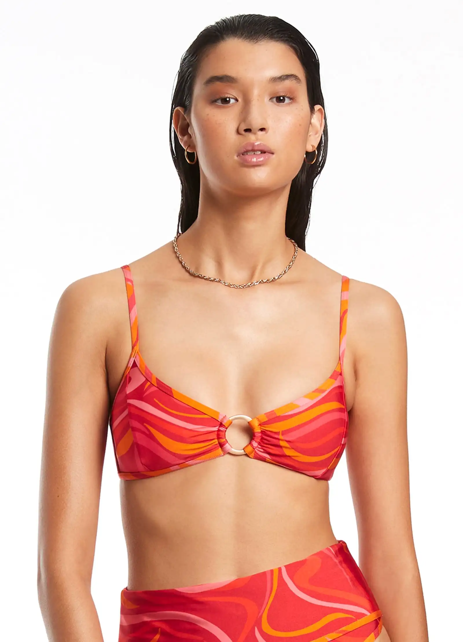 Vortici Trim Bralette - Cherry