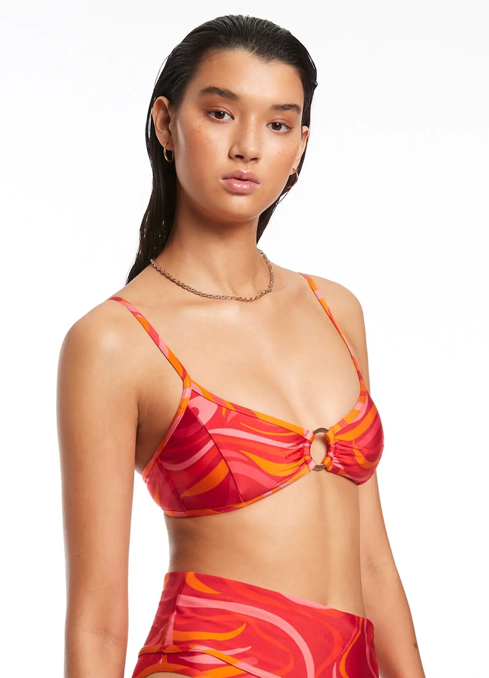 Vortici Trim Bralette - Cherry