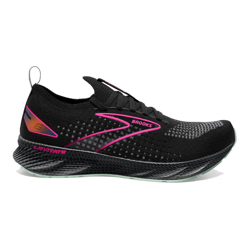 Women's Brooks Levitate StealthFit 6, Black/Pink, 10 B Medium