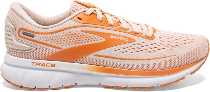 Women's Brooks Trace 2, Pale Peach/Tangerine/White, 8 B Medium