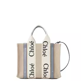 Woody Tote Small Strap Linen, Grey