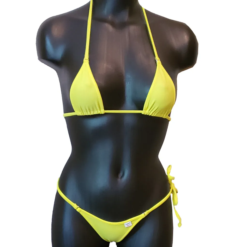 Xposed Skinz Bikinis x100 Vixen G-String Micro Bikini Thong - Yellow